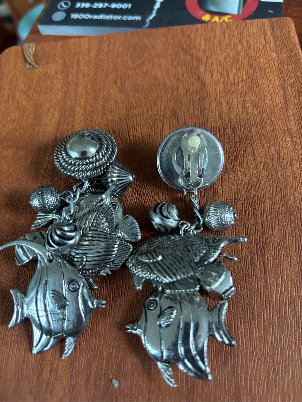 Silver Fish Charm Drop Earrings - Brand - Picture 2 of 2
